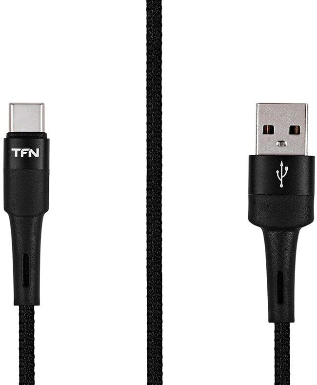 Кабель TFN Envy, USB-A / USB-C, нейлон, 1.2 м, черный