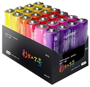 Батарейка алкалиновая хiaomi ZMI Rainbow Zi7, AАA, LR03-24BOх, 1.5 В, 24 шт.
