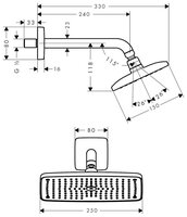 Верхний душ Hansgrohe Raindance E 240 Air 1jet 27370001