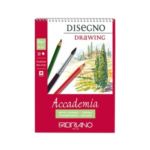 Альбом для рисования Fabriano Disegno Accademia 21 х 14.8 см (A5), 200 г/м², 30 л. белый A5 21 см 14.8 см 200 г/м²