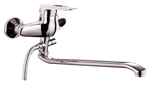 Смеситель д/ванн, 1-ручк, к40, хром, плоск поворот излив, Potato (Китай), P2126
