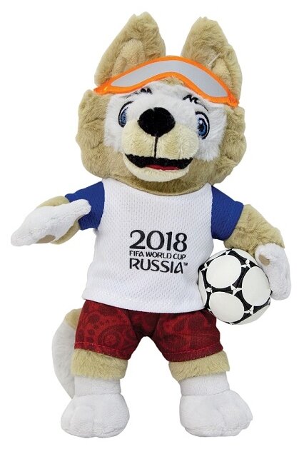 Мягкая игрушка 1 TOY FIFA-2018 Волк Забивака, 24 см, белый/красный