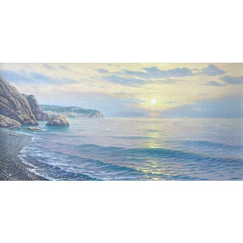 Картина Морской пейзаж Балаклава 30х60см холст масло картина авторская 27000₽