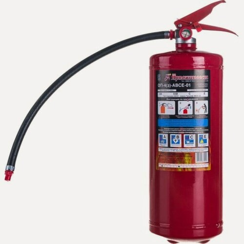 Изображение товара Огнетушитель Ярпожинвест ОП-4(з)-ABCE порошковый 4кг (закачной) с манометром