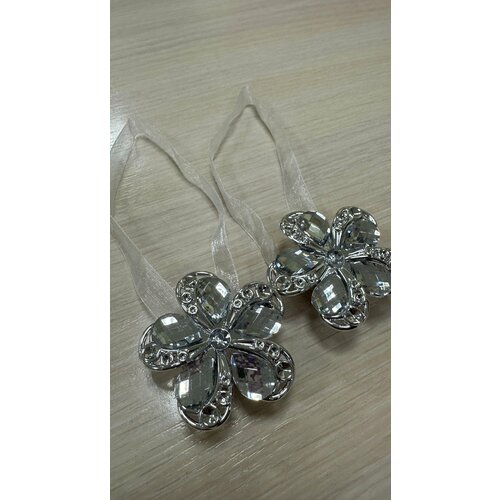 Подхват магнитный серебристый цветок, 1 шт