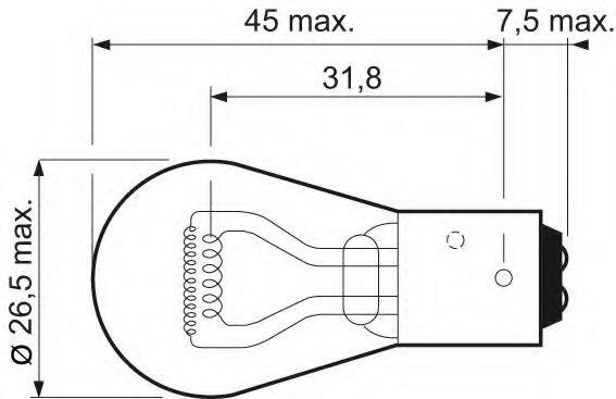 Лампа сигнальная P21/4W (2) 032105 valeo 1шт