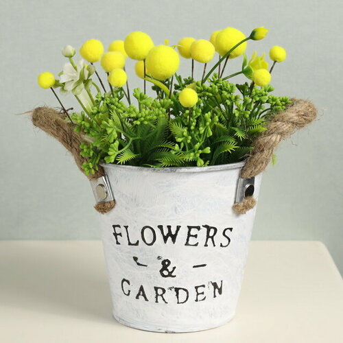 Due Esse Christmas Искусственный цветок в горшке Мимоза и Луговые травы 19 см XAE22000041 1688₽