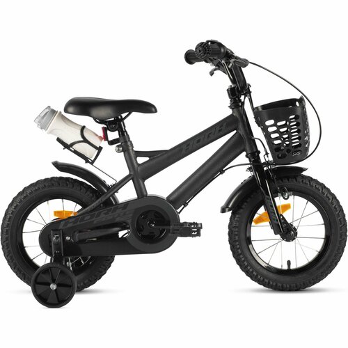 Велосипед Horh Forte 12 2024 детский для мальчиков стальная рама с барабанным тормозом 1 скорость для роста 85-100 см цвет Matt Black 14049₽