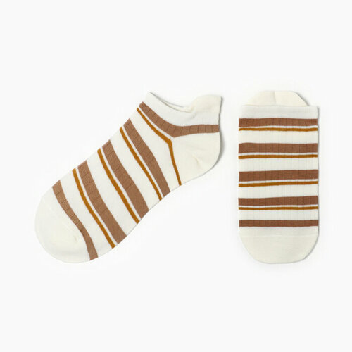 Носки HOBBY LINE, размер 36/40, коричневый, белый носки hobby line размер 36 40 белый коричневый