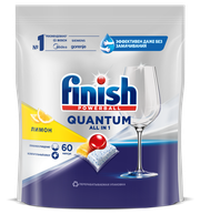 Капсулы для мытья посуды Finish Quantum для посудомоечной машины, таблетки для посудомоечных машин, Лимон, 60 шт.