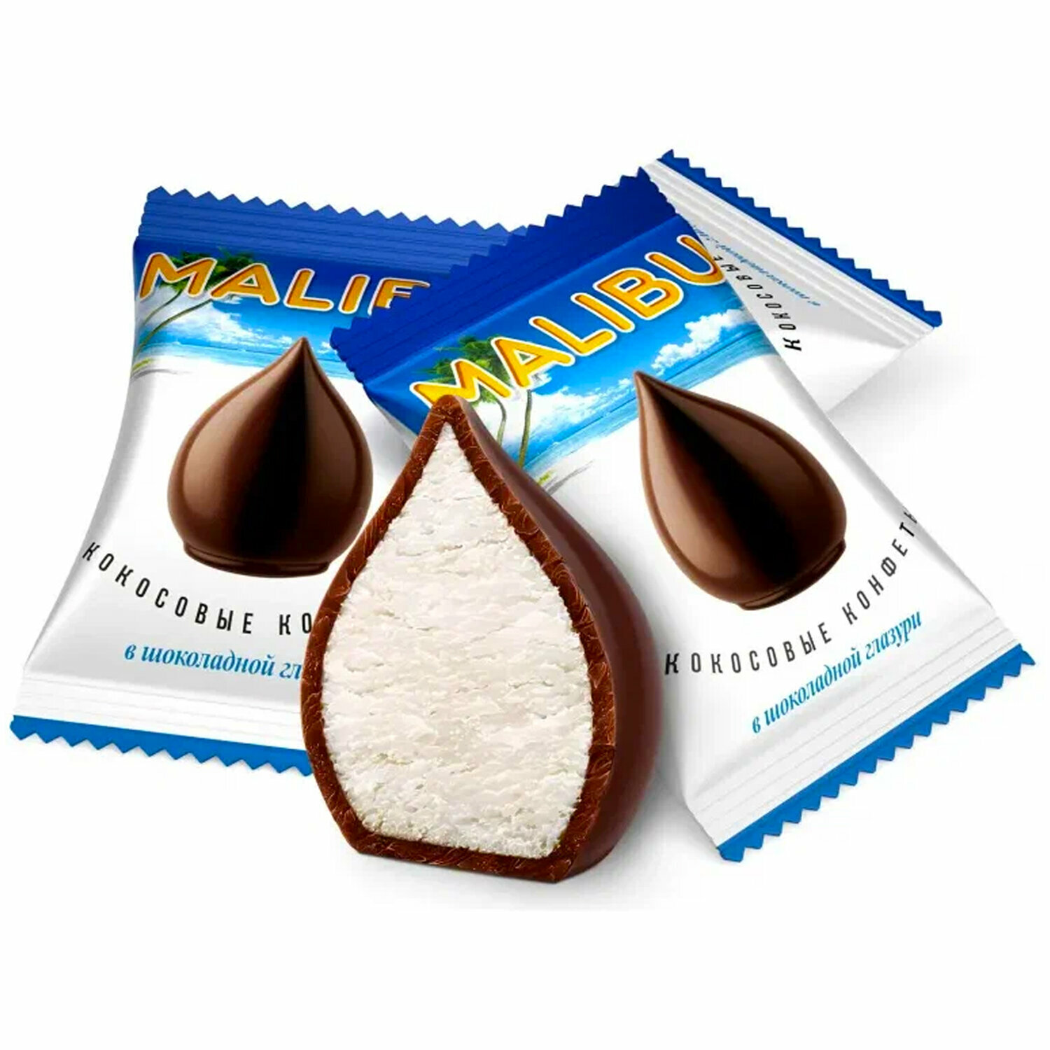 Конфеты кокосовые MALIBU в шоколадной глазури, 140гр Sobranie - фото №9