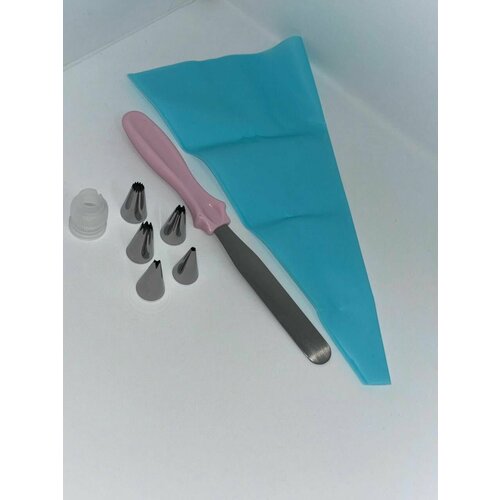 Набор кондитерских насадок с кондитерским мешком 5 шт фиксатор шпатель 369₽