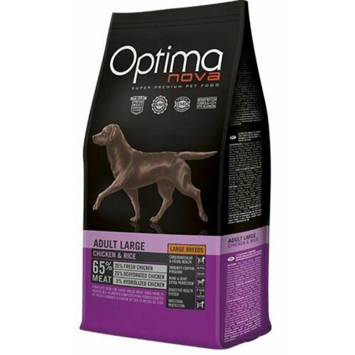 Корм сухой Optima Nova Adult Large Chicken & Rice 12 кг для взрослых собак крупных пород (курица и рис) низкозерновой