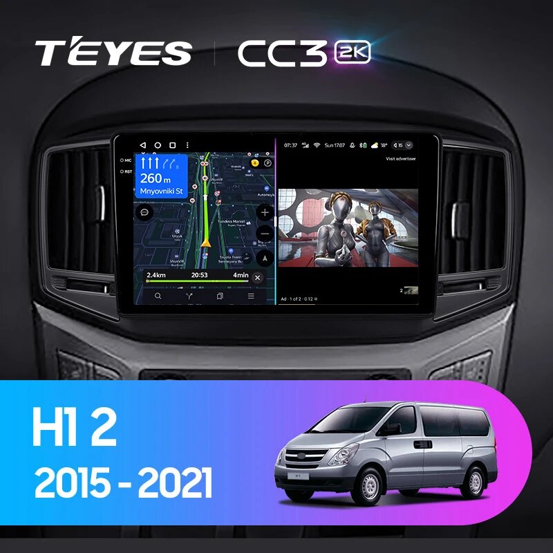 Магнитола Teyes CC3 2K 4-32 Hyundai H1 2/ Grand Starex TQ 2017-2022 9.5"