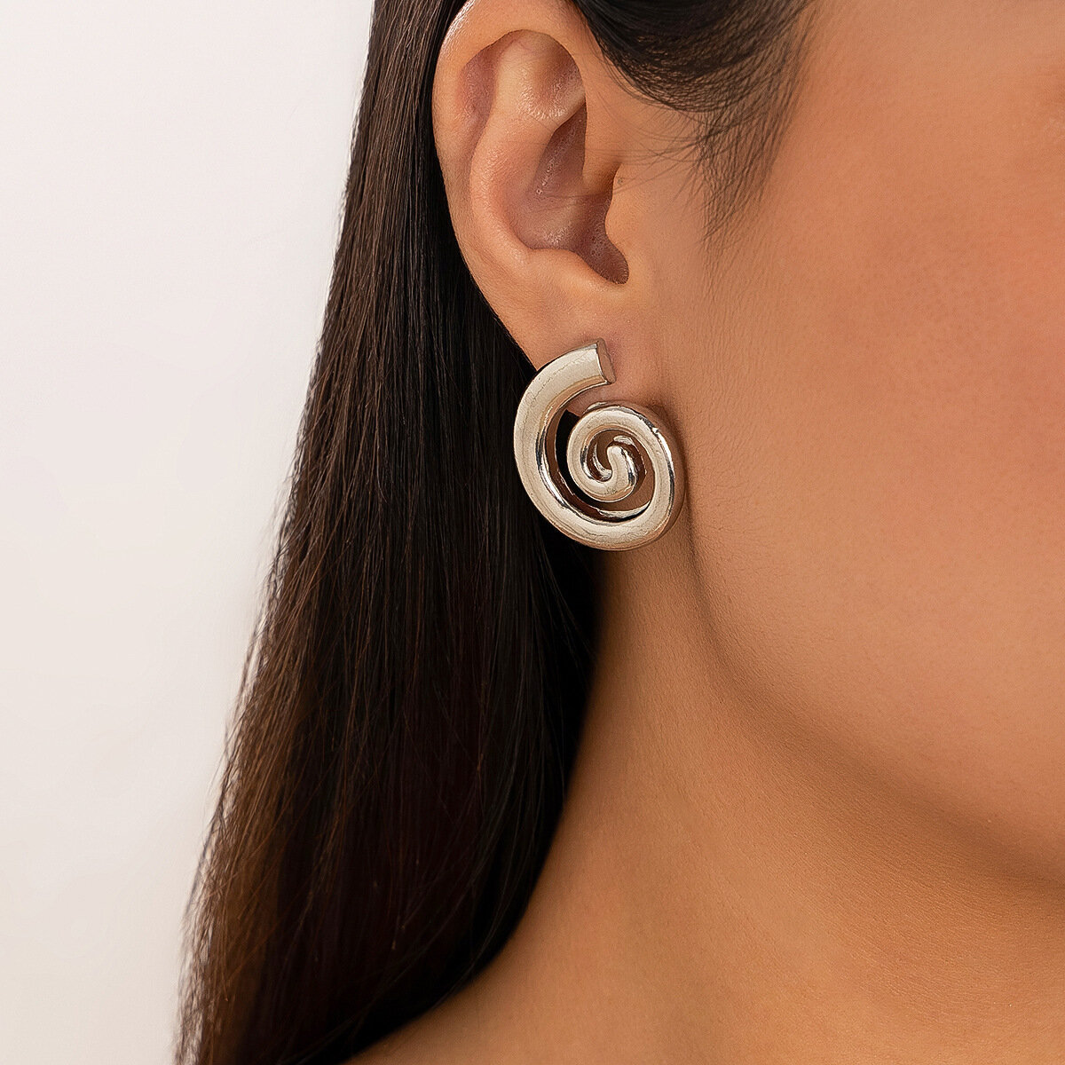 Серьги пусеты, размер 30 мм, серебряный — фото 1