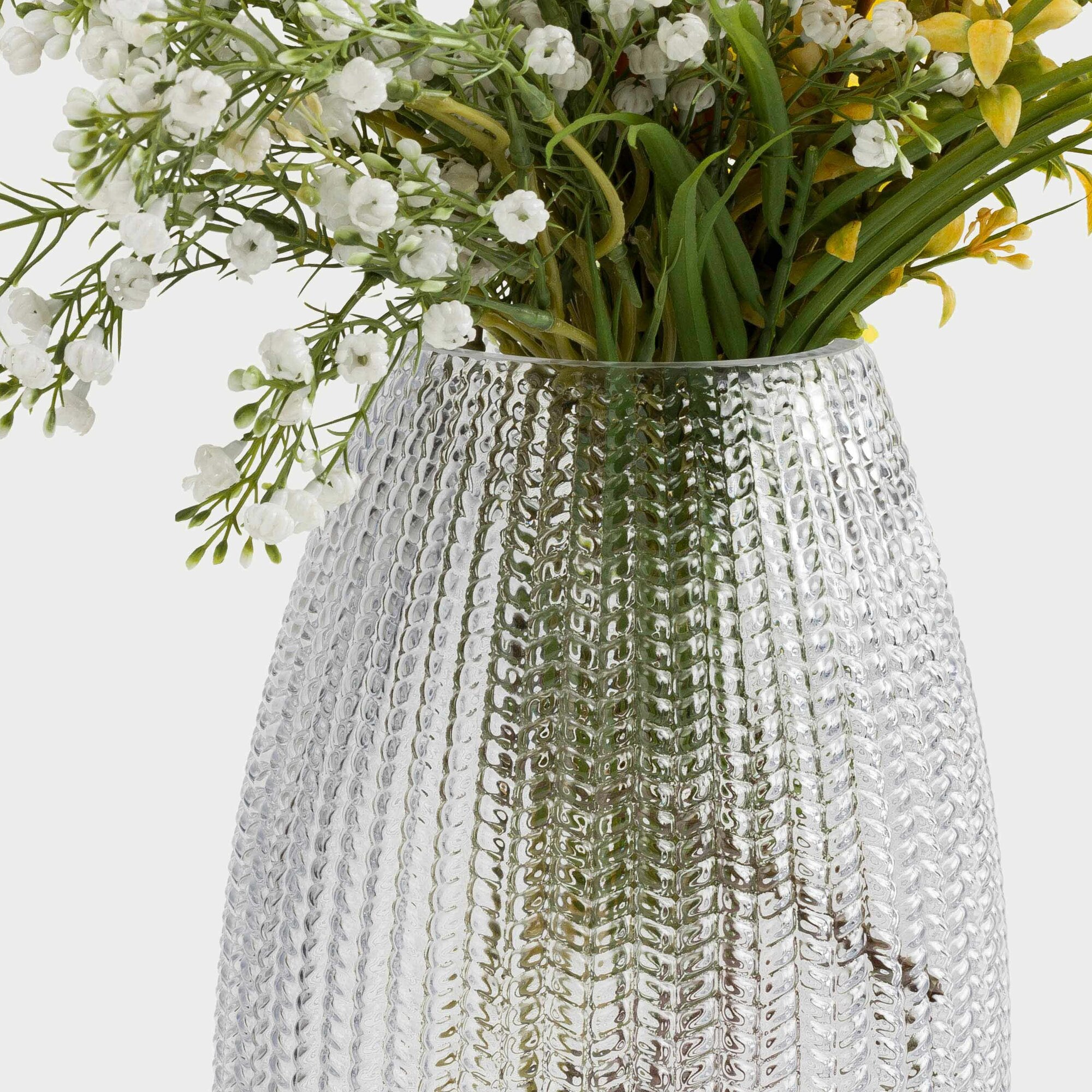 Ваза для цветов Kuchenland 26 см стекло серо-голубая Fantasy