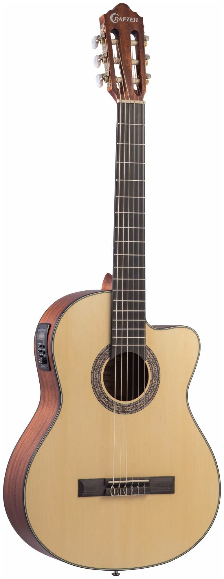 CRAFTER HC-100CE электроакустическая классич гитара, верхн. дека ель, корпус красное дерево, цв. н — фото 1