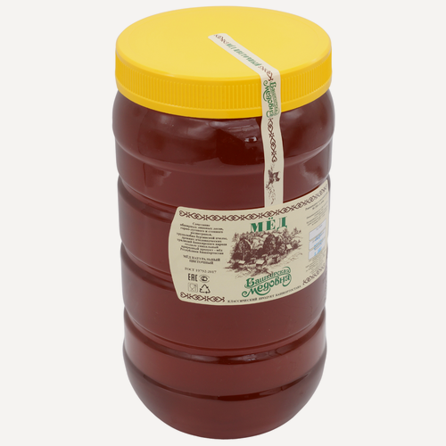 Изображение товара Мёд натуральный Башкирский цветочный "Башкирская медовня" 3000 гр пластик