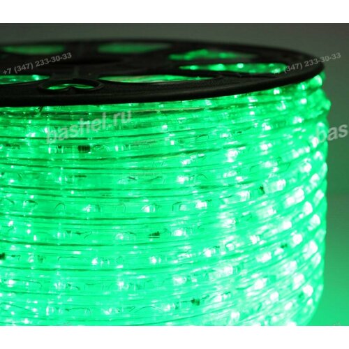 Дюралайт светодиодный 2wires постоянное свечение зелёный шаг реза 2м 230V 36 LEDm в катушке 100м Arlight ARD-RE электротовар 1045₽