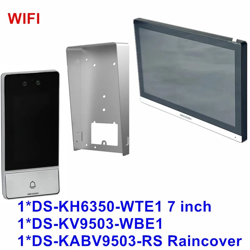 Беспроводной видеодомофон Hikvision DS-KV9503-WBE1 с распознаванием лиц, 6350 kit