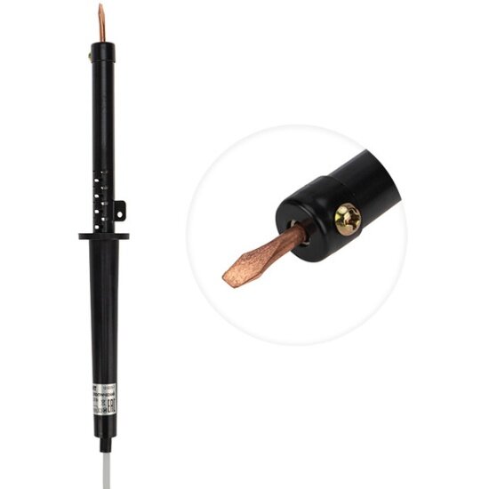 Паяльник Rexant 25 Вт c пластмассовой ручкой (тип ЭПСН)