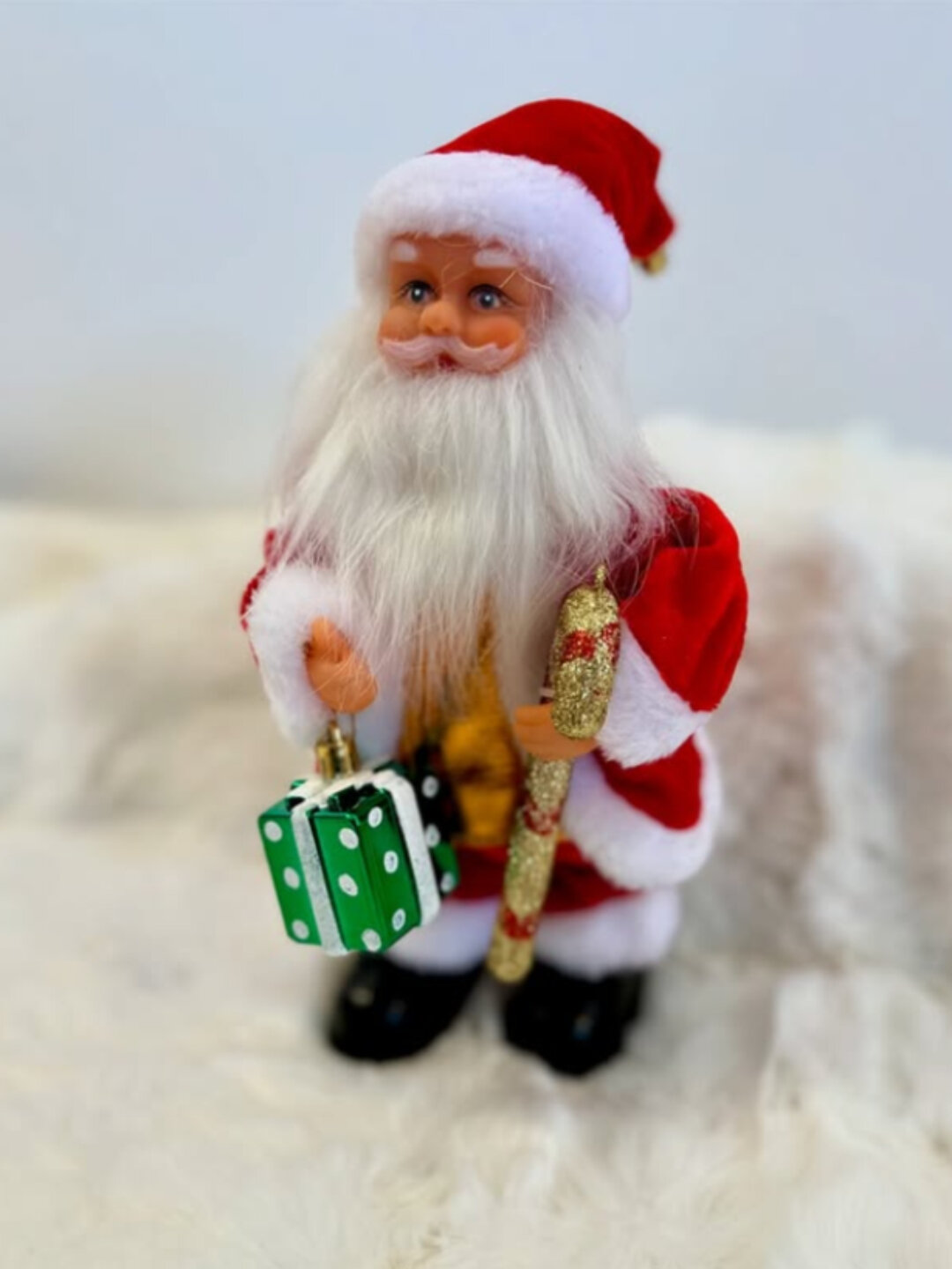 Музыкальный Санта, новогодний сувенир, украшение - Белый