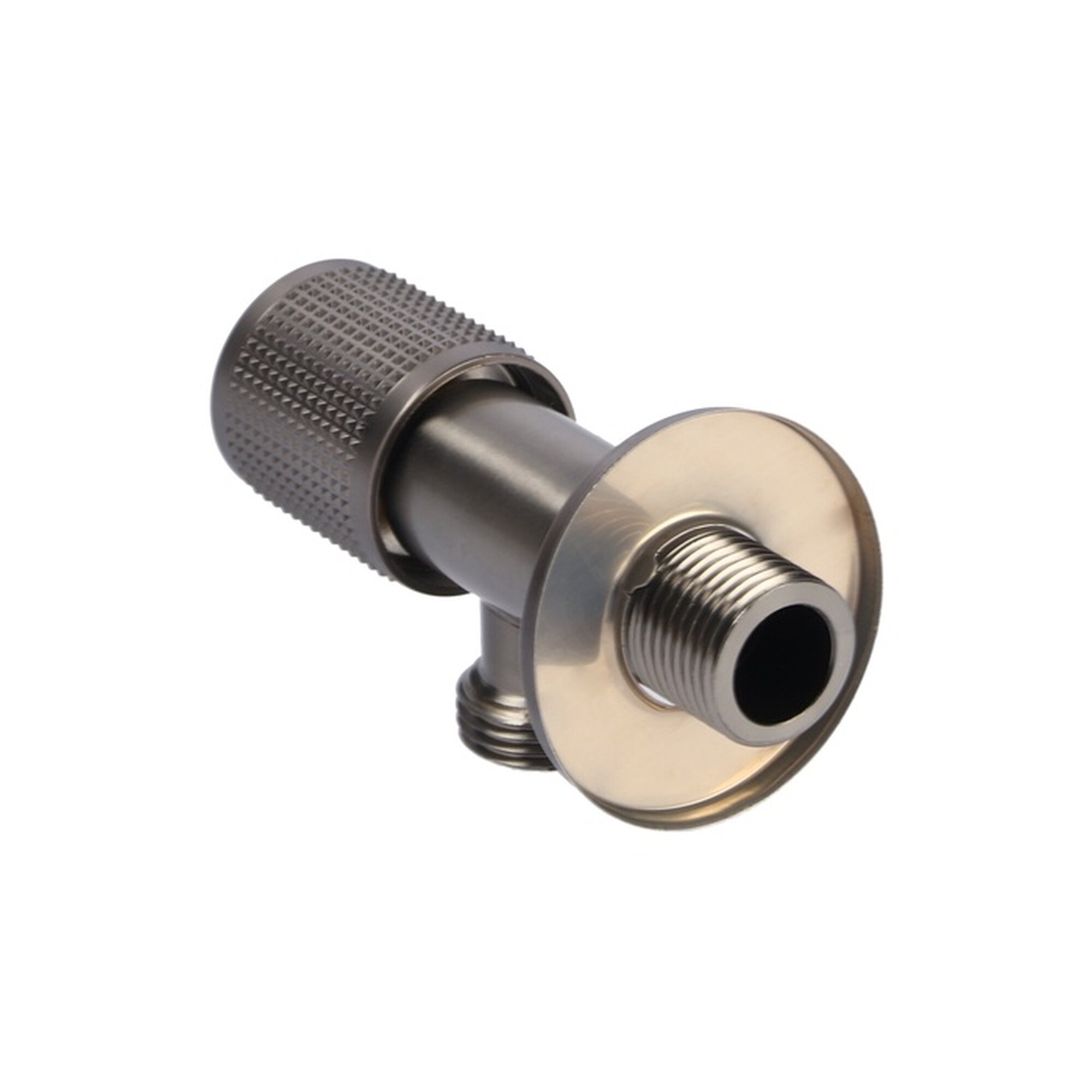 Кран угловой ZEIN engr, 1/2" х 1/2", кран-букса латунь/керамика, нерж. сталь, графит — фото 1