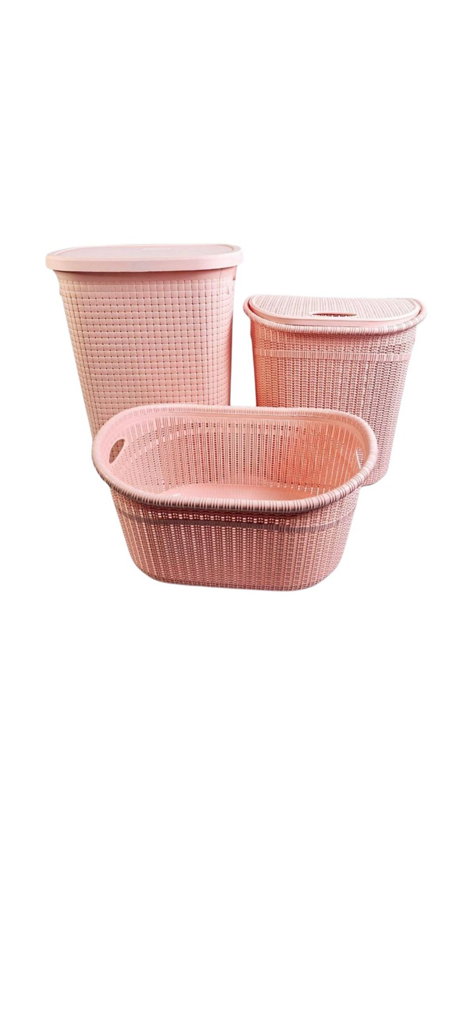 Комплект для стирки белья, пластик, 3 предмета, голубой/розовый/синий/серый — фото 1