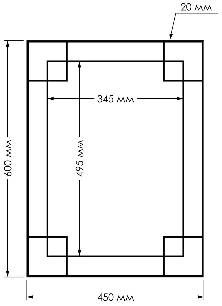 Витражное зеркало на стену VITRIUM, 45 см х 60 см (серебро) - фотография № 4