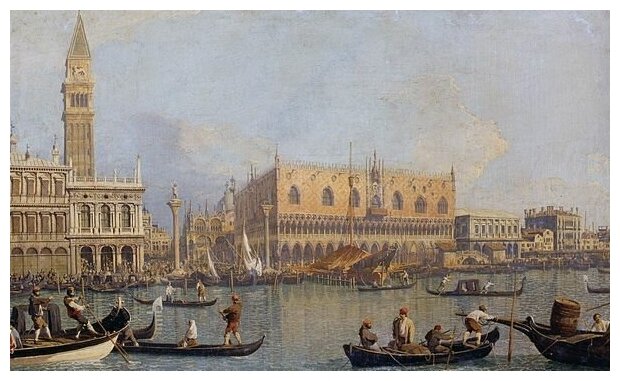 Репродукция на холсте Вид на дворец в Венеции (Veduta del Palazzo Ducale di Venezia) 50см. x 30см.