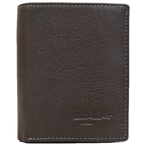 Бумажник Rockfeld, натуральная кожа, гладкая фактура, без застежки, отделение для карт, подарочная упаковка, коричневый