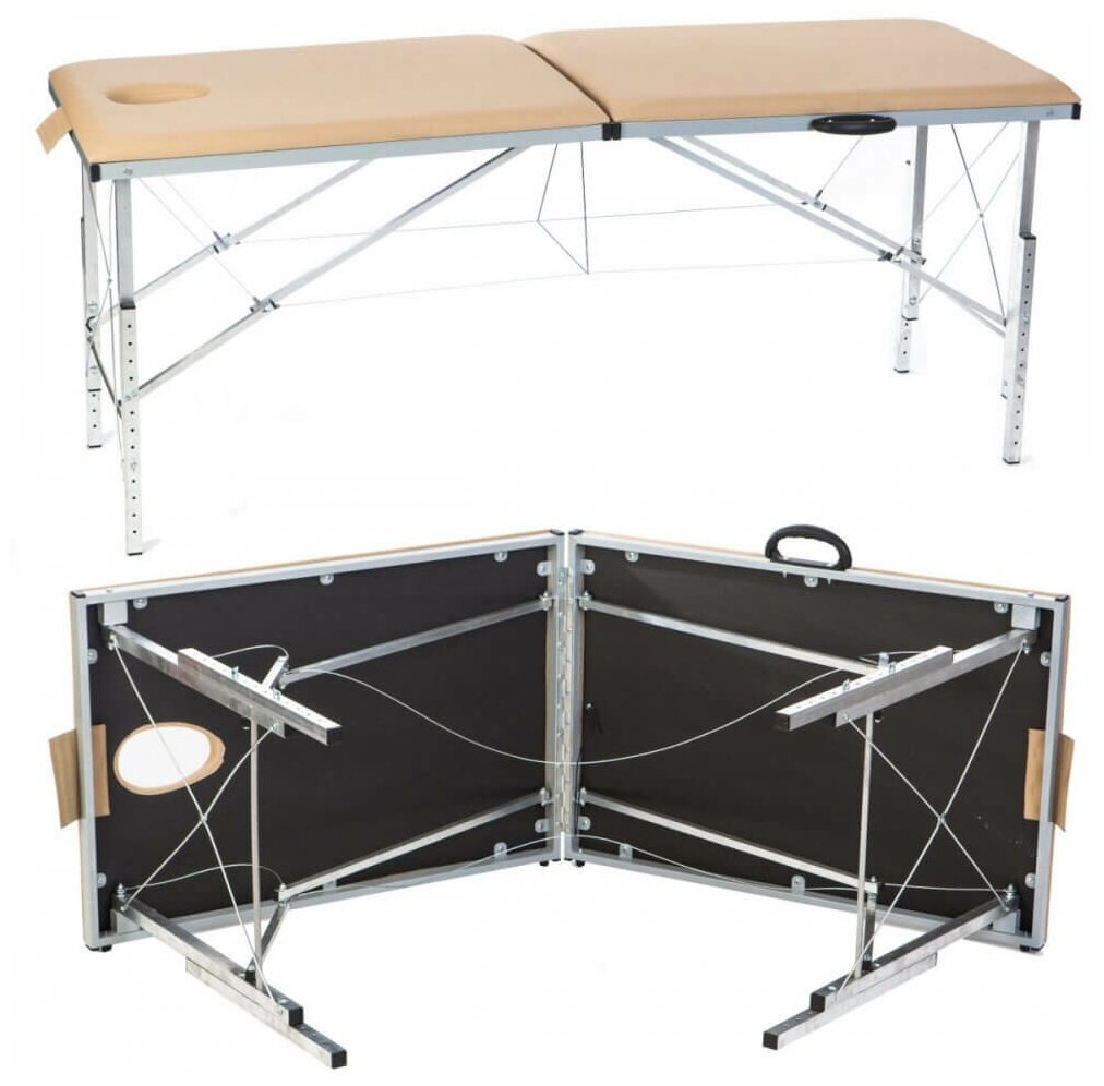 Складкой массажный стол Heliox (Гелиокс) TH190 с изменением высоты, бежевый
