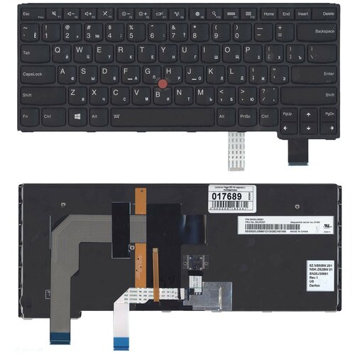 Клавиатура для ноутбука Lenovo 9ZNBSBW201 черная с подсветкой 535000₽