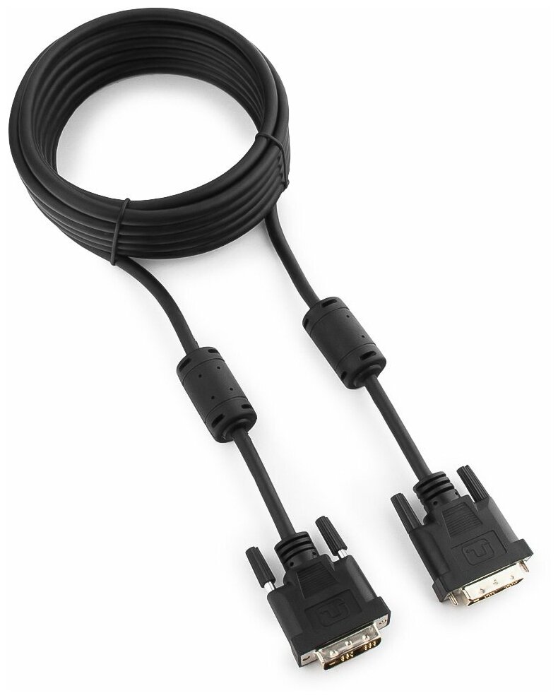 Кабель DVI-D single link Cablexpert CC-DVI-BK-15, 19M/19M, 4.5 м, черный, экран, ферритовые кольца