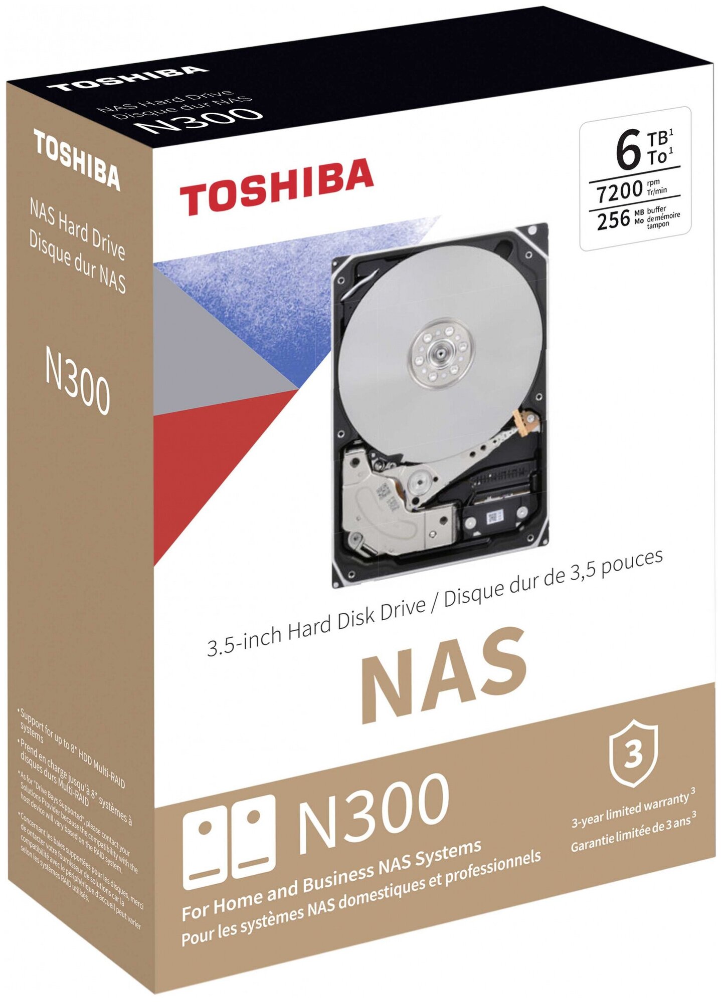 Жесткий диск Toshiba Sata-iii 6Tb Hdwg460ezsta N300 7200rpm 256Mb 35 Rtl Hdwg460ezsta