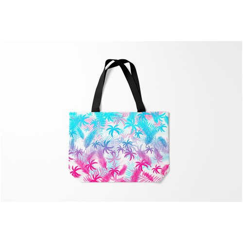 фото Сумка-шоппер / 46х35 см / неоновые принты / разные пальмы burnettie