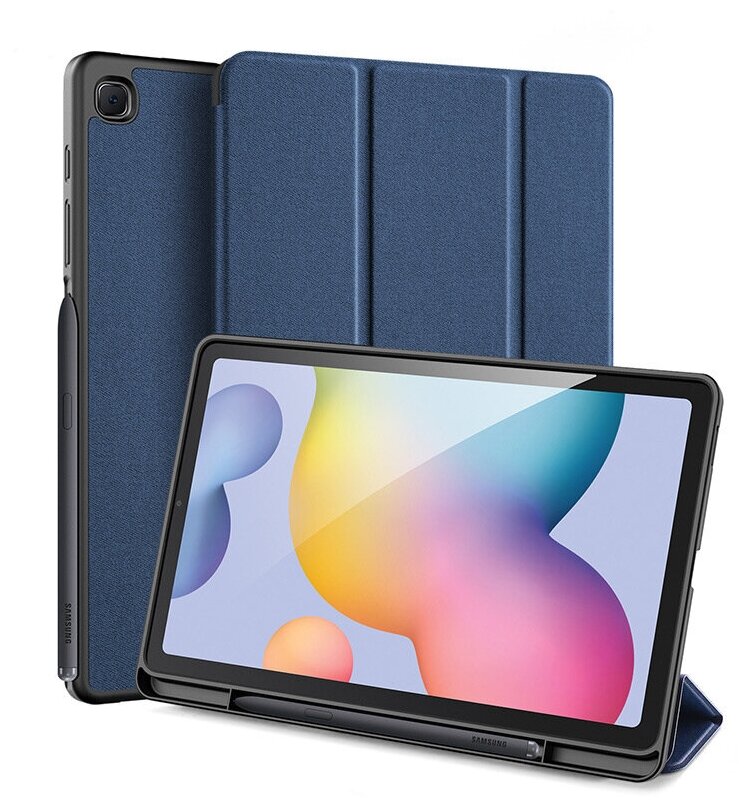 Чехол-книжка MyPads для Samsung Galaxy Tab S6 Lite 10.4 SM-P610 / P615 / S6 Lite 2022 Edition (SM-P613) с функцией засыпания синий