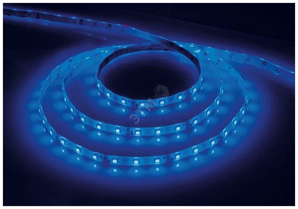 Лента светодиодная LEDх60/м 5м 4.8w/m 12в IP65 синий (LS604 синий)
