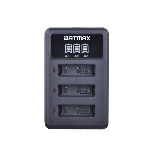 Зарядное устройство Batmax на 3 аккумулятора NP-BX1 для экшн камер Sony