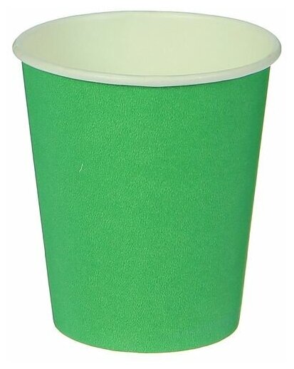 Стакан бумажный одноразовый, зеленый цвет, 205 мл (набор 10 шт) - фотография № 2