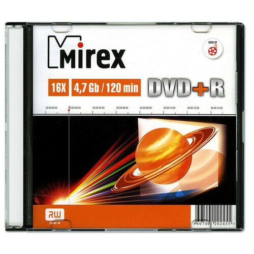 комплект 3 штук носители информации dvd r 16x mirex slim 1 ul130013a1s Носители информации DVD+R, 16x, Mirex, Slim/1, UL130013A1S