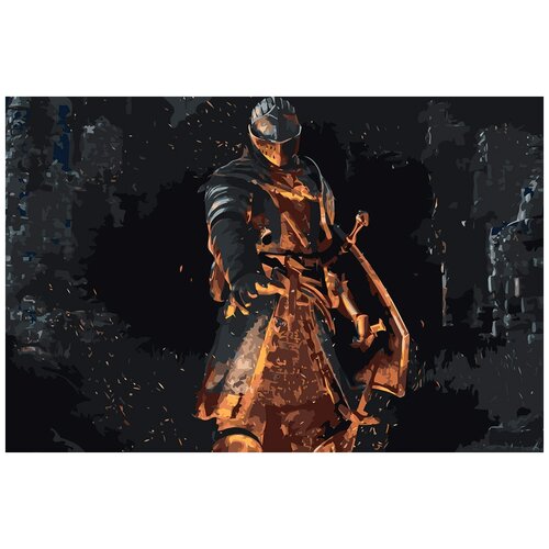 Картина по номерам Dark Souls Дарк Соулс: Рыцарь, Раскраска 40x60 см, Игры