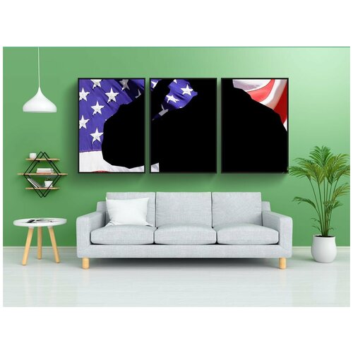 фото Набор модулных постеров для интерьера "солдат, америка, день независимости" 60x90 см. в тубусе, без рамки lotsprints