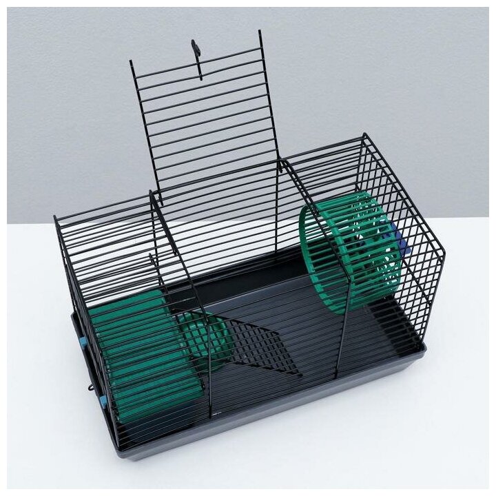 Клетка-мини для грызунов "Пижон" №2, укомплектованная, 27 х 15 х 16 см, серая - фотография № 5