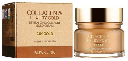 Омолаживающий крем для лица с коллагеном и коллоидным золотом 3W Clinic Collagen & Luxury Gold Revitalizing Comfort 24K Gold Cream