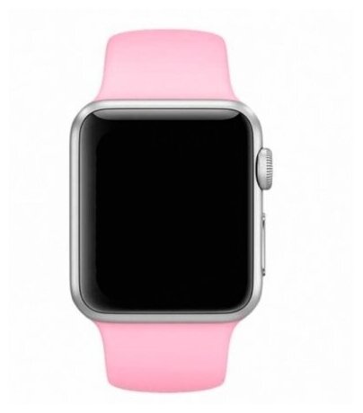 Ремешок силиконовый для Apple Watch 42/44/45/49мм (6), светло-розовый, на кнопке