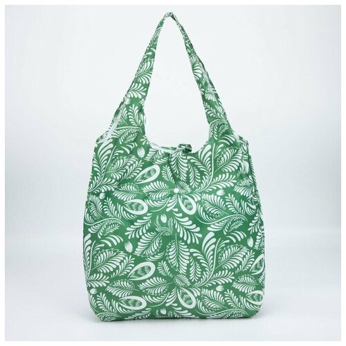 фото Сумка хозяйственная складная, отдел на кнопке, цвет зелёный 5457842 .