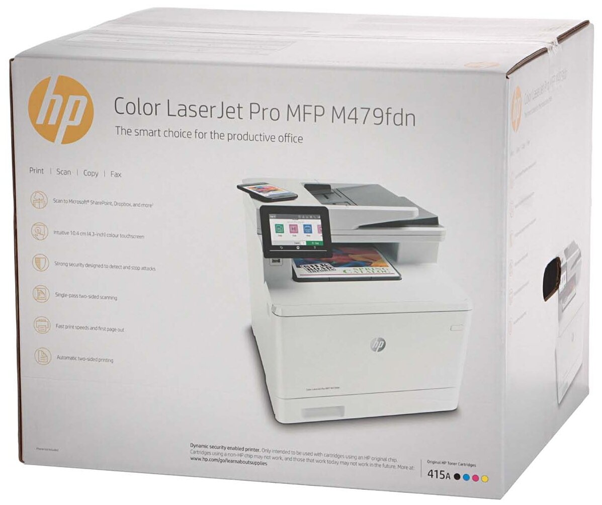 МФУ лазерный HP Color LaserJet Pro M479fdn, A4, цветной, лазерный, белый [w1a79a] - фото №6
