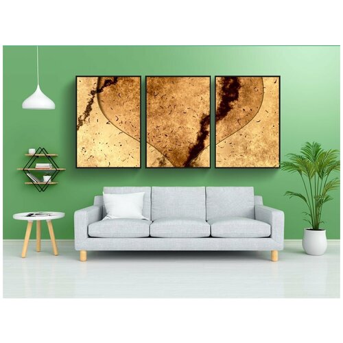 фото Набор модулных постеров для интерьера "сердце, грязь, структура" 60x90 см. в тубусе, без рамки lotsprints