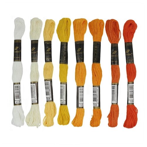 фото Набор мулине 8шт*8м bestex, оранжевый микс (№1)